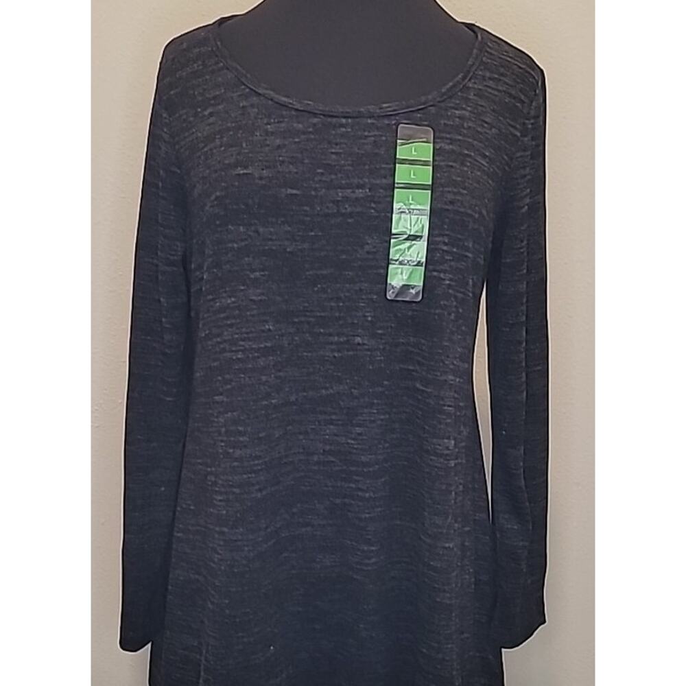 NWT Jones New York Heathered Tunic Black Gray L
